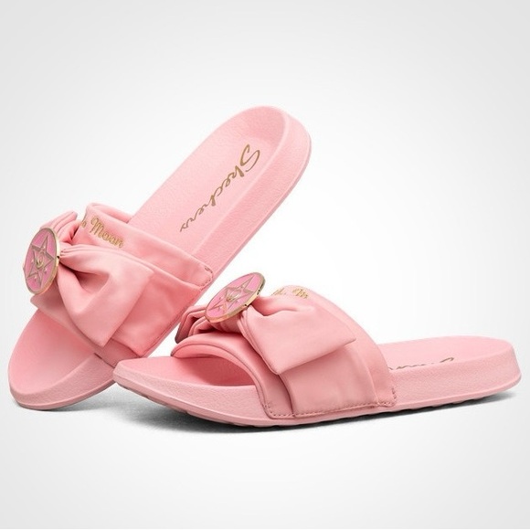 SAILOR MOON x SKECHERS Women’s pink slides shoes - Picture 2 of 7